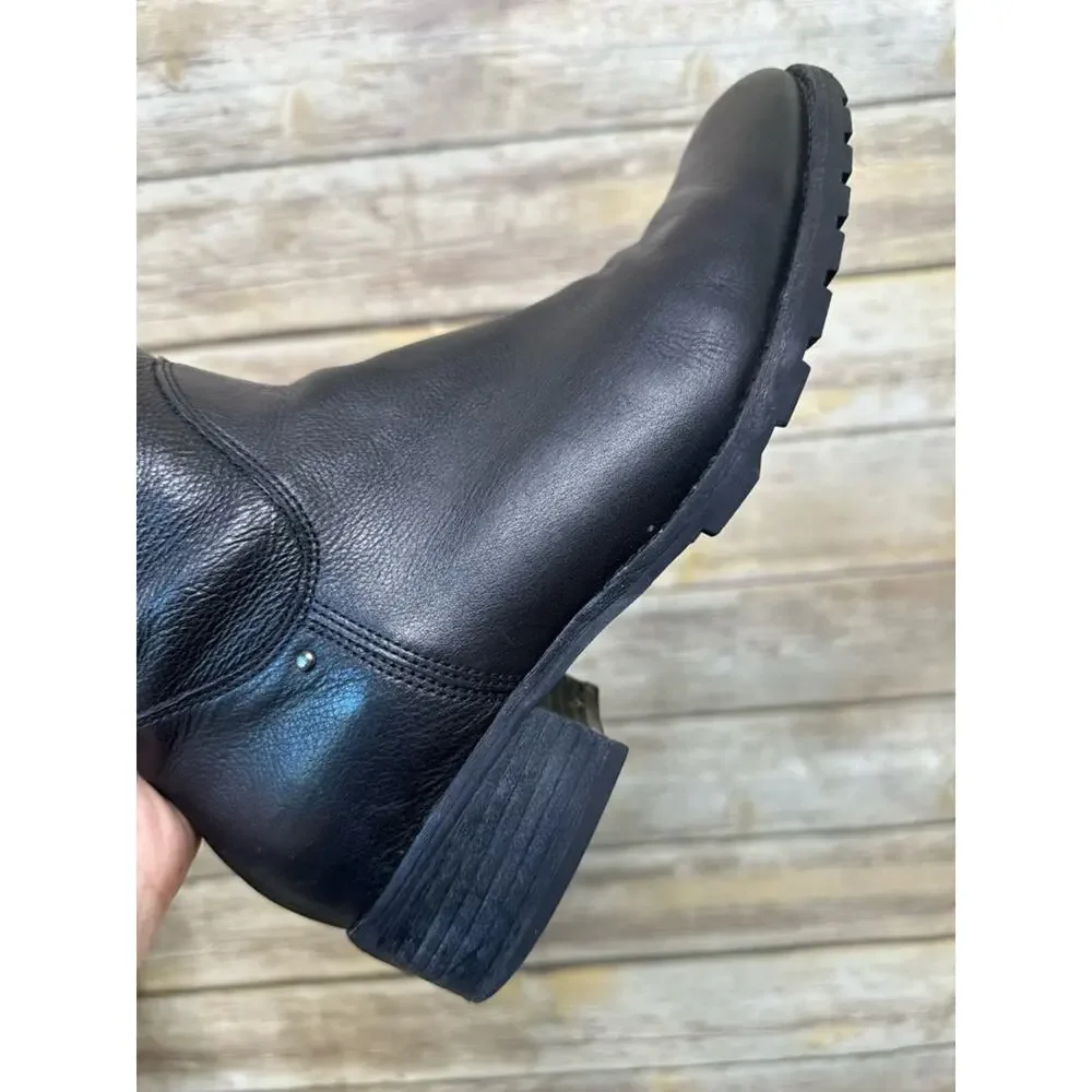 KENNETH COLE Exclusive THINK UR TOUGH Black Leather Boots 8.5